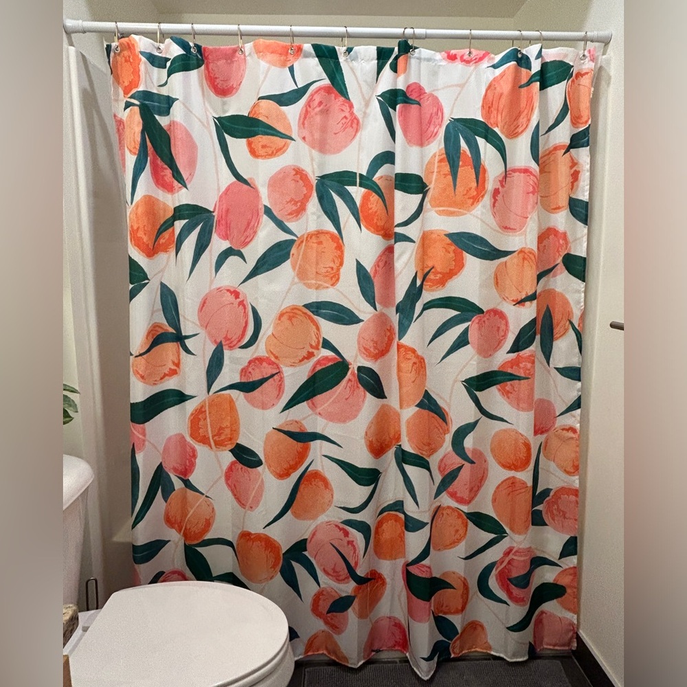 Urban Outfitters peach shower curtain